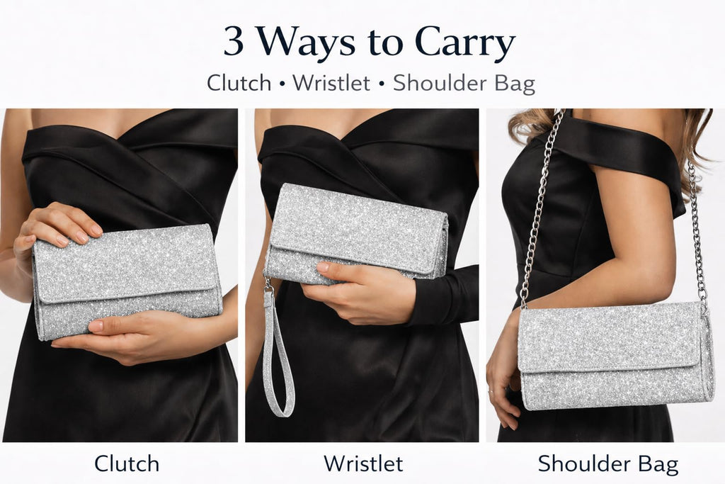 ✨ Silver Shimmer Clutch