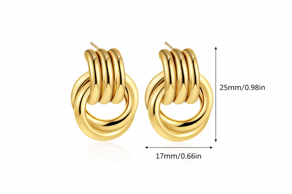 ✨ Sculptural Drop Hoop Earrings