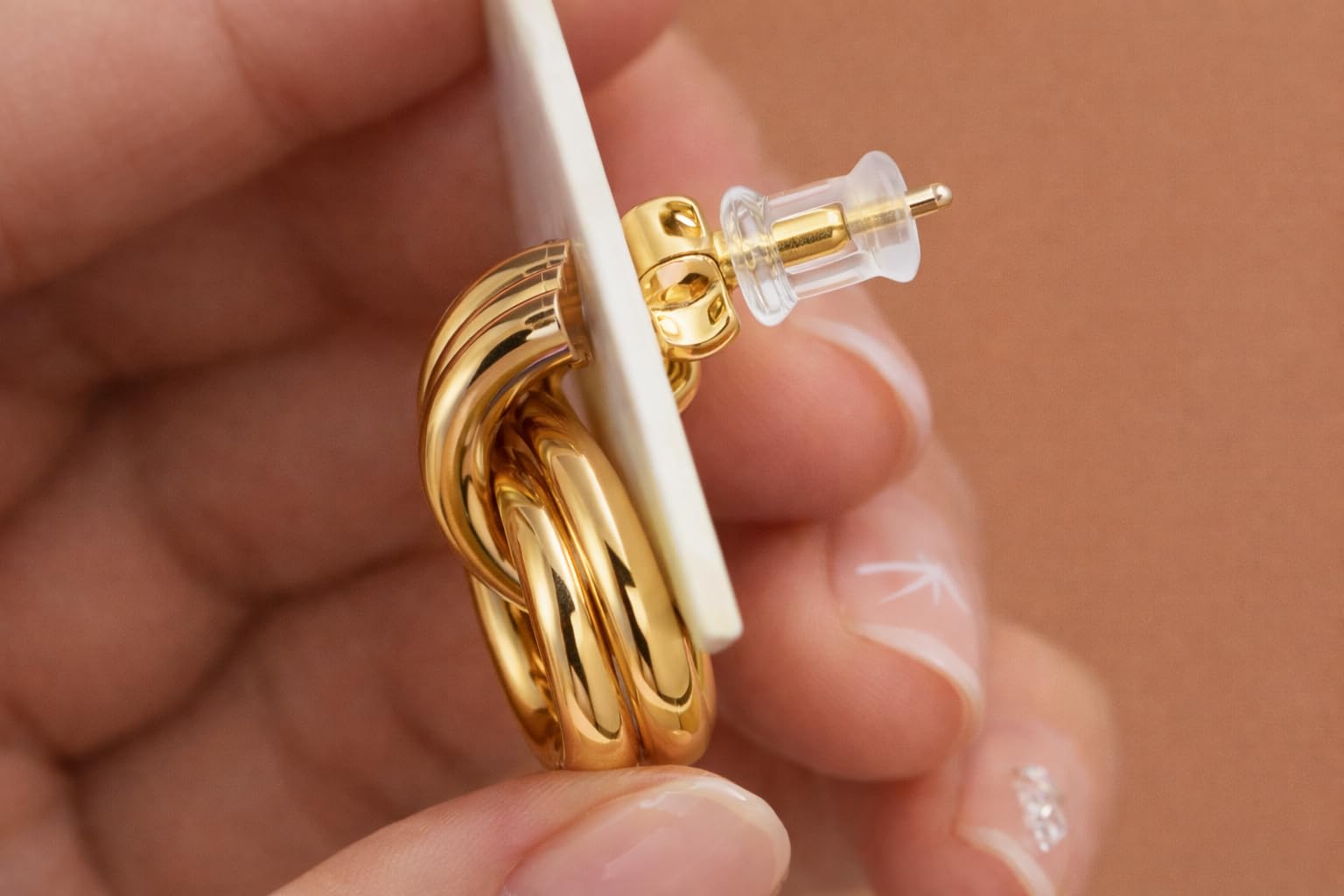 ✨ Sculptural Drop Hoop Earrings