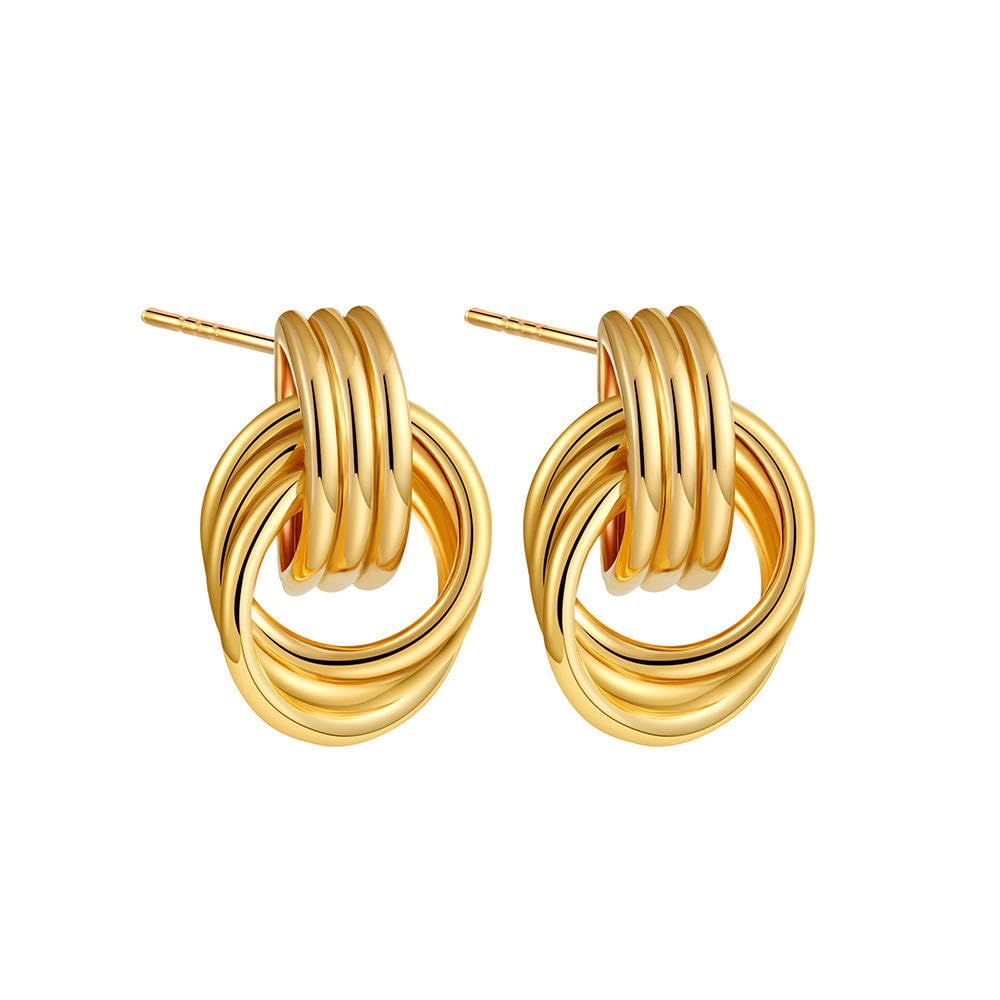 ✨ Sculptural Drop Hoop Earrings