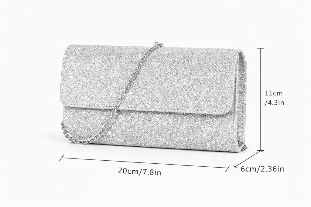 ✨ Silver Shimmer Clutch