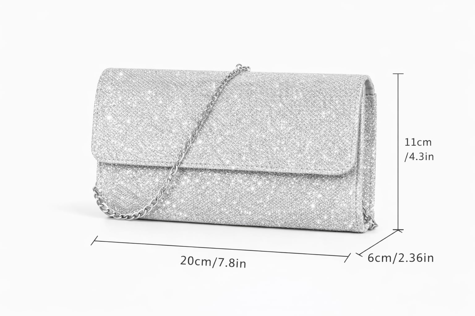 ✨ Silver Shimmer Clutch