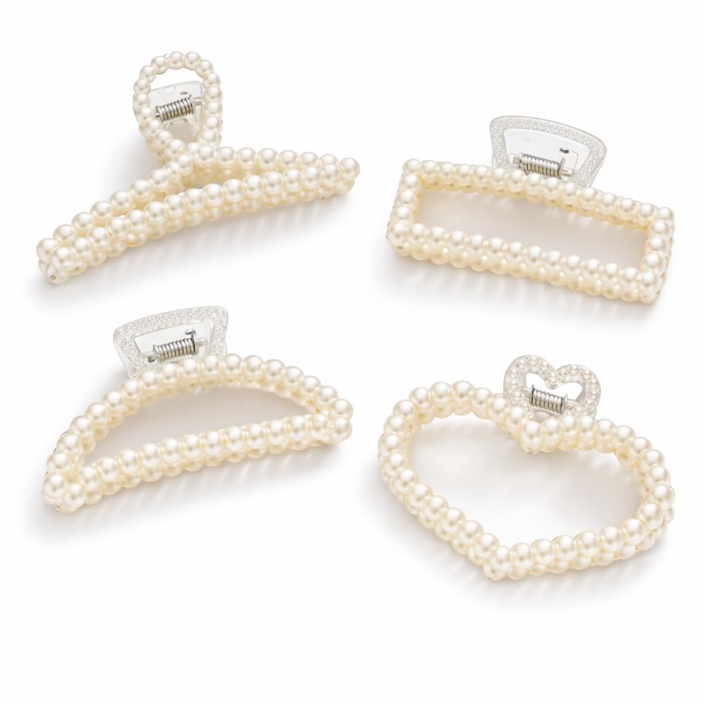 ヘアクリップ TIMELESS PEARL CLIP MEDIUM Pearl Hair Claw Clips | Silver Shimmer Society