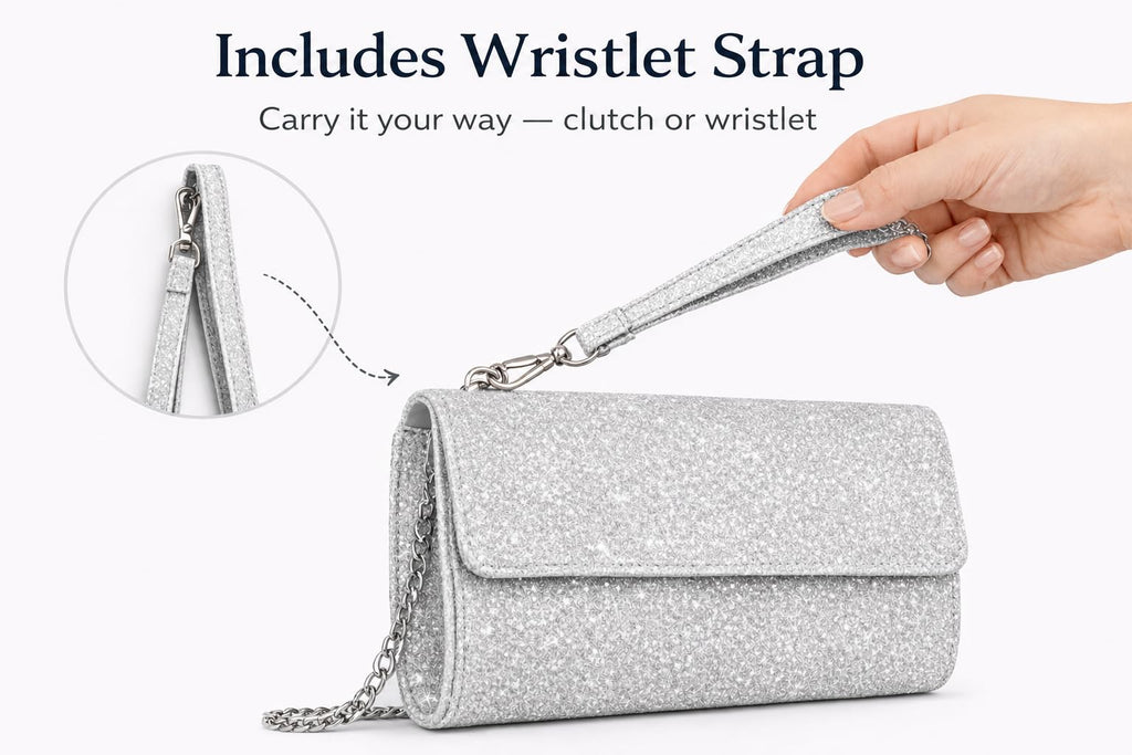 ✨ Silver Shimmer Clutch